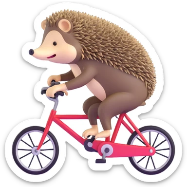 hedgehog riding a bicycle sticker