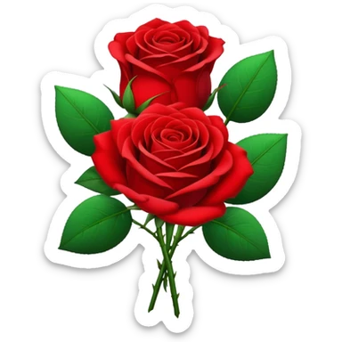 Generate a red rose bouquet sticker