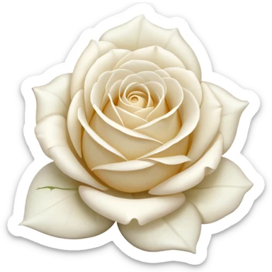 white rose, without green leaves, just flower sticker