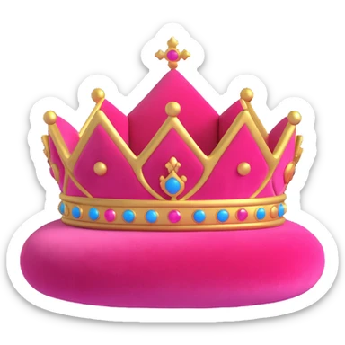 crown with a pink velvet cushion sticker