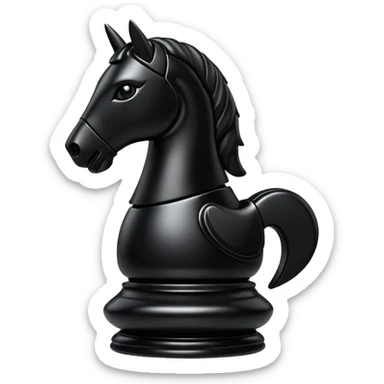 black chess pieces, knight piece sticker