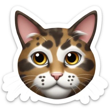 Furry speckled cat  sticker