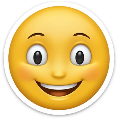happy face emoji, classic style, bright yellow, big smile, cheerful expression sticker
