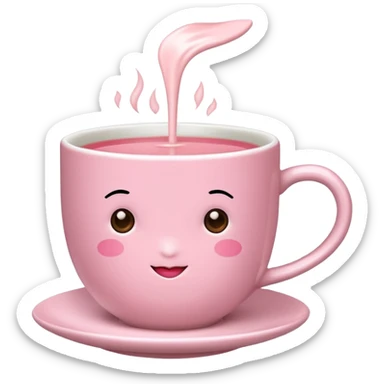 rose hot milk tea with tea cup ( no strraw) sticker