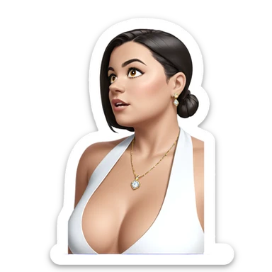 elegant girl with jewelry sticker