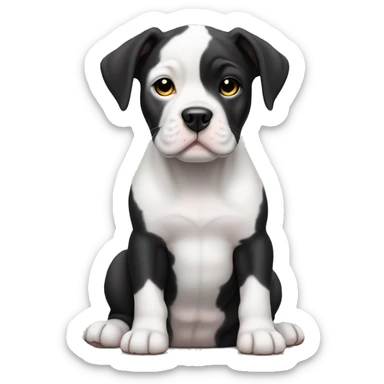 Black and white English staffordshire puppy full body sticker