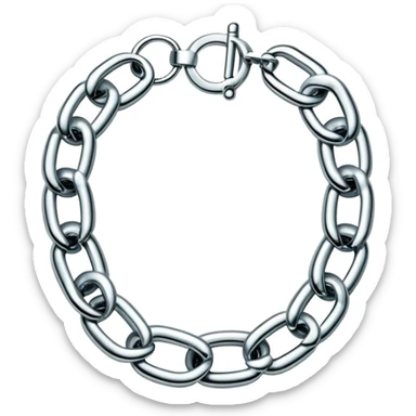 Y2K silver big chain Tiffany choker sticker