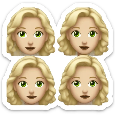 White girl with blonde hair and green eyes smoking sticker