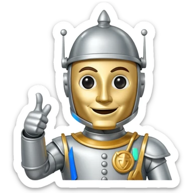 Tin man giving a thumbs up sticker