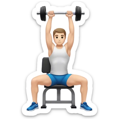 Seated Dumbbell Tricep Extension, 90-degree elbows back sticker