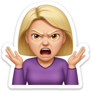 angry mom yelling sticker