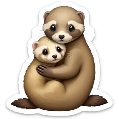 seal hugging ferret  sticker