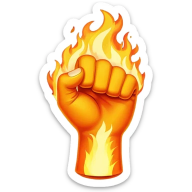 flaming fist, emoji sticker