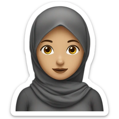 Girl with hijab and her name is Nur sticker