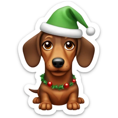 christmas dachshund dog sticker