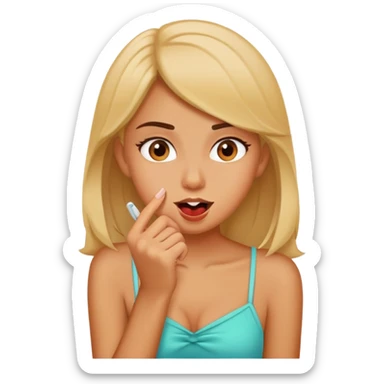 Chica que se esté mordiendo la uña  sticker