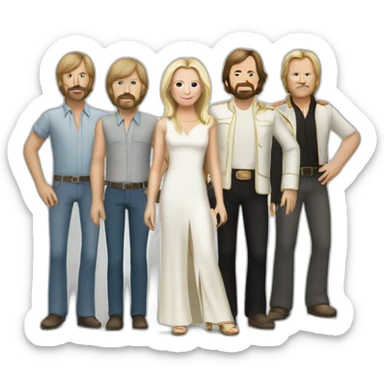 Abba with all band members, full body sticker