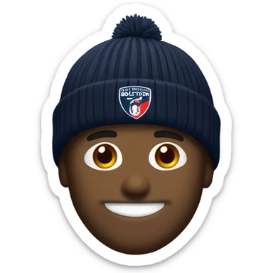 Man wearing a Bolton Wanderers beanie sticker