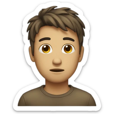 very very sad human sticker