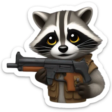 Raccoon-with-a-gun sticker