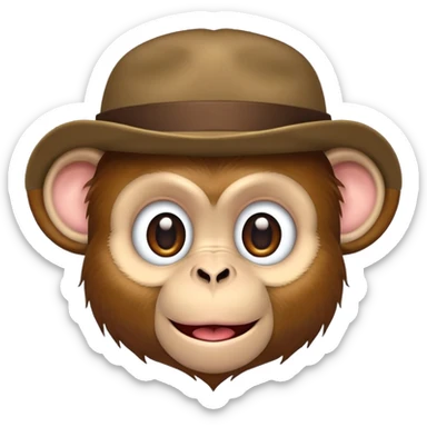 monkey with hat on sticker