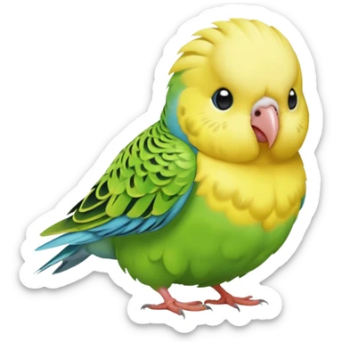 Budgie having a poop sticker