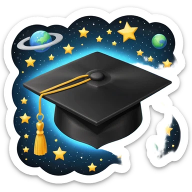 Graduation Cap in aSpace sticker