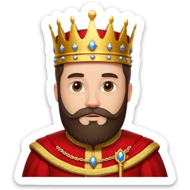 bearded  uncrowned king  red  ROYAL outfit sticker