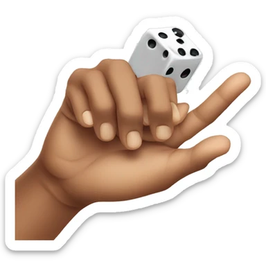 hand tossing dice sticker