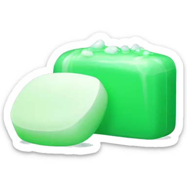 Bright green soap and lots of white foamGreen soap sticker