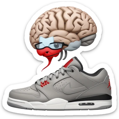 Brain with jordans on sticker