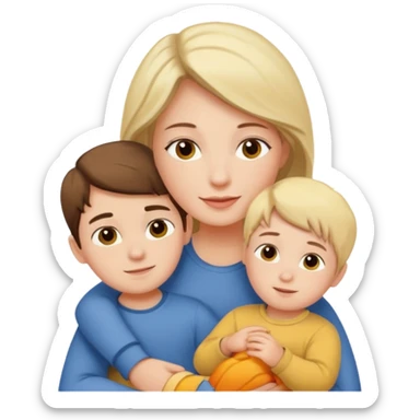 A girl who moved from Siberia to the south, where it is very warm and sunny. She has a baby boy who is 3 years old and a husband. sticker