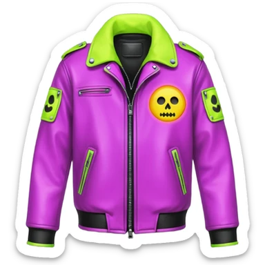 neon color Russian underground fashion jacket sticker