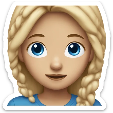 A girl with blue eyes and light brown hair sticker