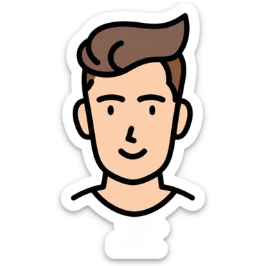 young man face, modern haircut sticker
