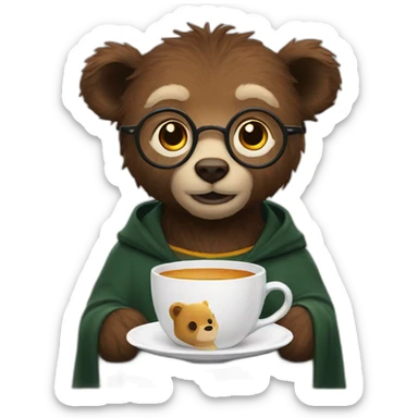 Harry Potter qui prend de thé bear sticker