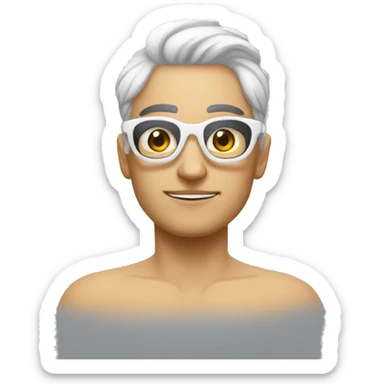 persona calva blanca con lentes y tatuajes sticker