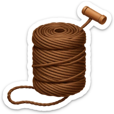 brown yarn on a bobbin sticker