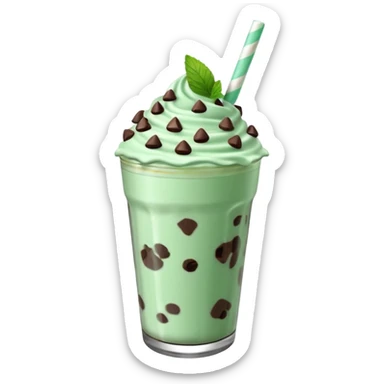 Mint chocolate chip milkshake sticker