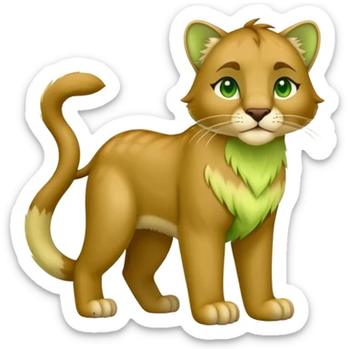 Grass-type Cougar-Fakémon full body sticker