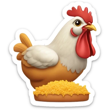 Chicken eating chicken sticker