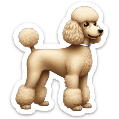 Dog Standart Poodle full body sticker