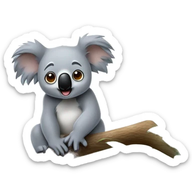 Un koala que camina de la mano de un oso panda mientras comen un helado y tienen una expresión contenta, están debajo de un árbol mientras llueve ￼ sticker