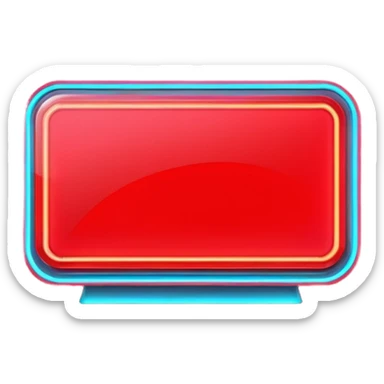 Neon Billboard + red product ad + glow reflection sticker