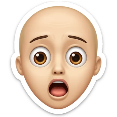 shocked face with exaggerated open mouth, jaw dropping sticker