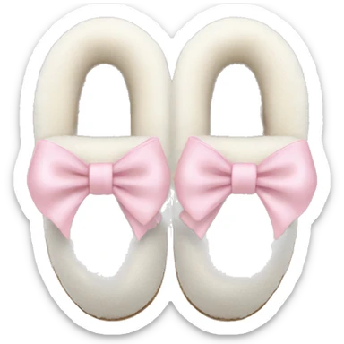 White Ugg slippers light pink bows  sticker