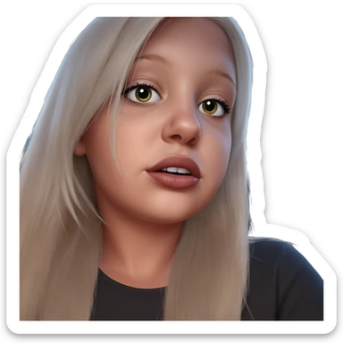 realistic portrait of girl sticker