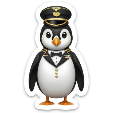 penguin soldier with a monacle sticker