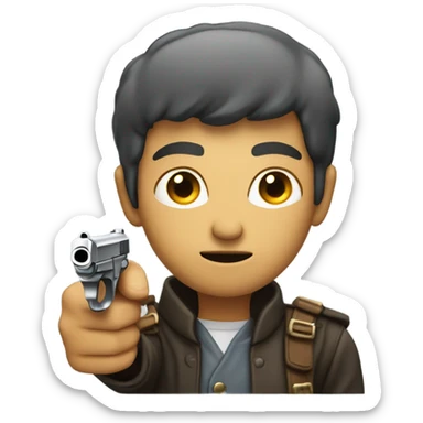 shooting pistol sticker