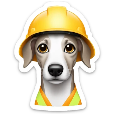 whippet in construction helmet sticker